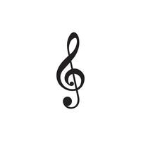 treble clef line icon, music and instrument, note sign graphics, a linear pattern vector
