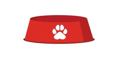 Red empty dog bowl isolated vector
