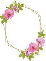 floral frames with beautiful wild roses, wedding frames, greetings, print designs and banners vector