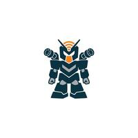 Robot with Weapon illustration vector
