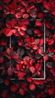 a large, vibrant red plant with red leaves , creating a visually striking background photo