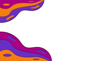 Abstract papercut colorful background with wave shape vector