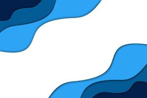 Abstract blue wave shape papercut concept background vector
