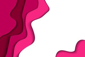 Pink abstract flowing background papercut concept design vector