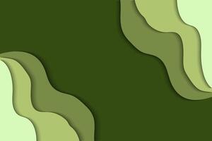 Abstract green wave shape papercut concept background vector