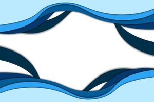 3D Blue layered papercut abstract background design vector