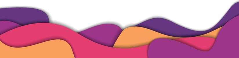 Colorful wave shape background layered papercut concept vector