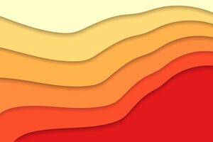 Retro abstract papercut colorful background with wave shape vector