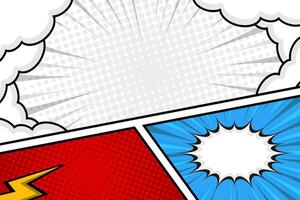 Empty comic page border background design template vector
