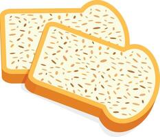 Two Slices of White Bread with Sesame Seeds vector