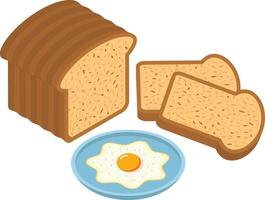 Breakfast Plate with Toast and Egg vector