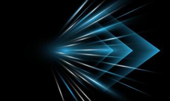Technology blue energy arrow fast high speed data cyber direction on black design futuristic background vector