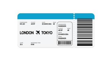 ticket plane flight desain template for transportation vector