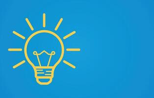 idea concept blue background design solution with lightbulb vector