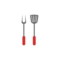 spatula and fork icon design flat style vector