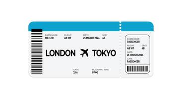 Ticket plane travel board concept design template vector