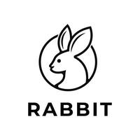 rabbit head logo design concept idea with circle vector