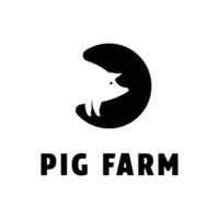 pig farm logo design concept idea simple and modern vector