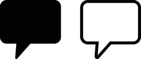 Speech bubble icon set in two styles isolated on white background . Chat icon vector
