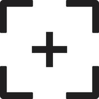 Target with plus icon isolated on white background . Zoom icon . Target plus icon vector