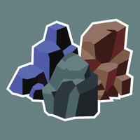 Rock and stones set. Different shape boulder collection. illustration. vector