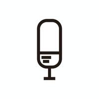 simple silhouette microphone with two stripes for broadcast or podcast vector