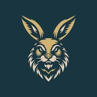 Rabbit head symbol simple minimalist design vector