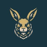 Rabbit head symbol simple minimalist design vector