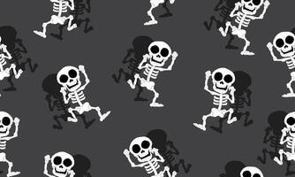 Skeletons dancing at a Halloween party. Abstract seamless pattern. vector