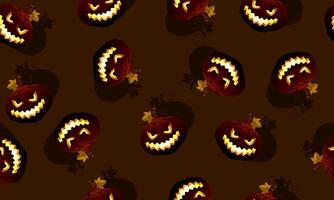 seamless pattern with smiling halloween pumpkins. horror. vector