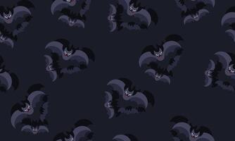 Seamless pattern with bats on dark background. vector