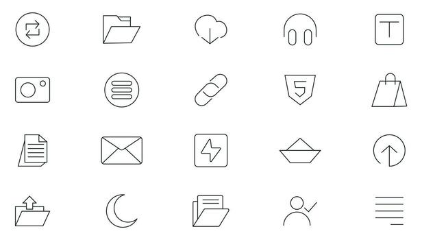 Basic User Interface, web and App design line icon set. Line Icons for mobile apps, web, print, UI UX collection. Thin outline icon pack. vector