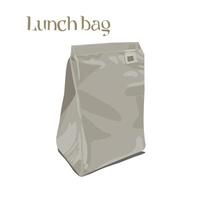 Illustration mock up of fabric lunch bag isolates on white background vector