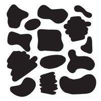 Set of brush strokes, various shapes. Collection of hand drawn different graphic elements. vector