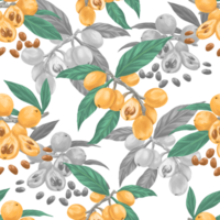 Loquat pattern for fabric and textile print png