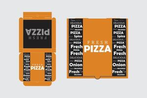 Pizza Box Design, Pizza Packaging Design, Pizza Box Design Template, Ready For Print. vector