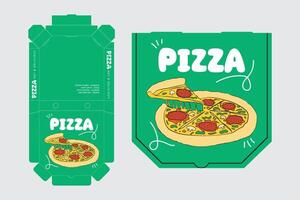Pizza Box Design, Pizza Packaging Design, Pizza Box Design Template, Ready For Print. vector