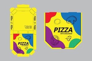 Pizza Box Design, Pizza Packaging Design, Pizza Box Design Template, Ready For Print. vector