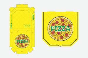 Pizza Box Design, Pizza Packaging Design, Pizza Box Design Template, Ready For Print. vector