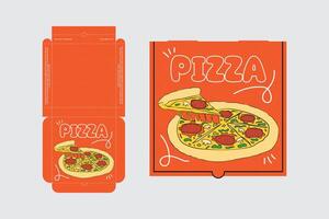 Pizza Box Design, Pizza Packaging Design, Pizza Box Design Template, Ready For Print. vector