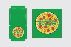 Pizza Box Design, Pizza Packaging Design, Pizza Box Design Template, Ready For Print. vector