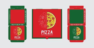 Pizza Box Design, Pizza Packaging Design, Pizza Box Design Template, Ready For Print. vector