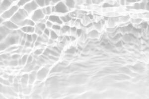 Blue water with ripples on the surface. Defocus blurred transparent blue colored clear calm water surface texture with splashes and bubbles. Water waves with shining pattern texture background. photo