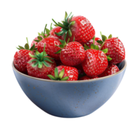 Strawberries in a bowl on a transparent background png