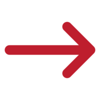 Red arrow, flat design arrow, arrows to mark in realistic style png