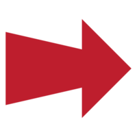 Red arrow, flat design arrow, arrows to mark in realistic style png