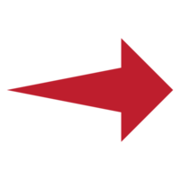 Red arrow, flat design arrow, arrows to mark in realistic style png