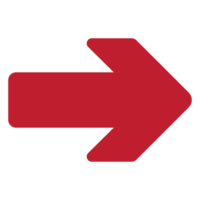 Red arrow, flat design arrow, arrows to mark in realistic style png