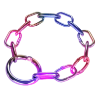 a chain with a ring on it, with a pink and blue color png