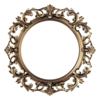 gold frame with ornate design on transparent background png